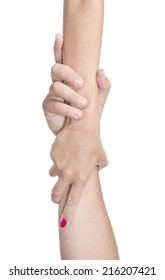 Helping Hand On White Background