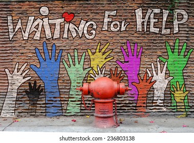 Helping Hand Paint On The Wall