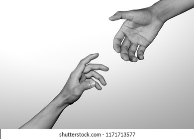 Helping hand, Rescue, Monochrome, black and white image.  - Shutterstock ID 1171713577