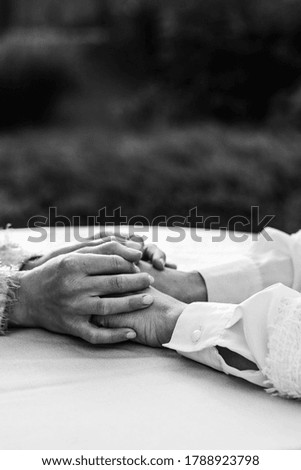 Similar – Image, Stock Photo hands intertwined wedding couple on wedding day