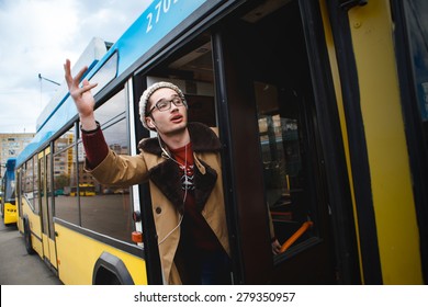 It helps to go on the bus. public transport. help. pulling arm - Powered by Shutterstock