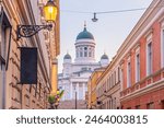 Helsinki Cathedral in the centre of Helsinki, Finland at sunset