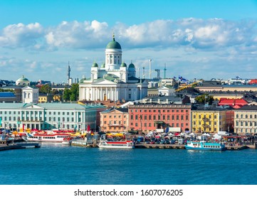 Helsinki Cathedral Over Market Square, Finland