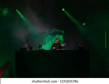 Helsinki / Finland - 08 18 2018: WKND Festival. French DJ David Guetta Performing On Main Stage.