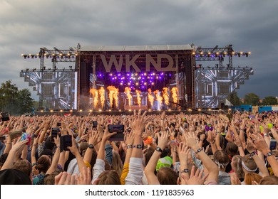 Helsinki / Finland - 08 18 2018: WKND Festival. Dutch DJ Hardwell Performing On Main Stage