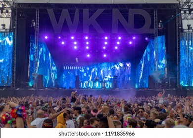 Helsinki / Finland - 08 18 2018: WKND Festival. Dutch DJ Hardwell Performing On Main Stage