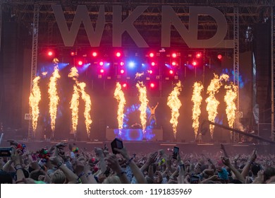 Helsinki / Finland - 08 18 2018: WKND Festival. Dutch DJ Hardwell Performing On Main Stage