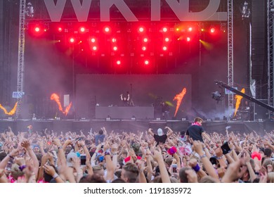 Helsinki / Finland - 08 18 2018: WKND Festival. Dutch DJ Hardwell Performing On Main Stage