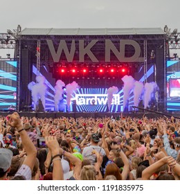 Helsinki / Finland - 08 18 2018: WKND Festival. Dutch DJ Hardwell Performing On Main Stage