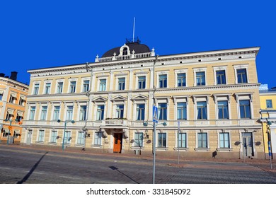 HELSINKI FINLAND 09-27 2015: The Supreme Court Of Finland Building Located In Helsinki, Consists Of A President And At Minimum 15, Currently 18, Other Justices, Usually Working In Five-judge Panels 