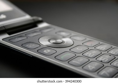 HELSINKI, FINLAND - 7 December, 2015: The Hardware Buttons Of An LG Easy Smart H410 Android Flip Phone. A Modern Take On A Form Factor That Is Now Quite Rare.