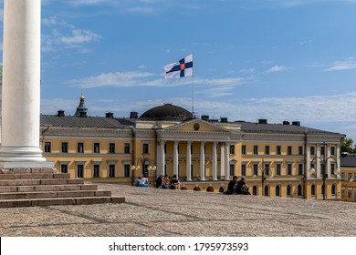 Helsinki, Finland - aug 9th 2020: Finland has adopted a new flag day to calendar. 9th of august is now the day of Finnish Art and artist Tove Jansson. Creator of moomin characters.