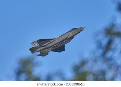 Helsinki, Finland - August 6, 2021: Lockheed Martin F-35 on Kaivopuisto Air Show, Italian Air Force