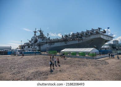 Helsinki, Finland - August 7, 2022: USS Kearsarge Docked In Hernesaari, Helsinki