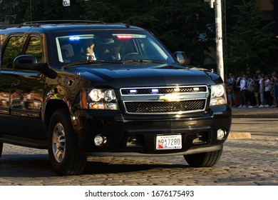 Helsinki, Finland - July 16, 2018: Car  Of The Secret Service In The US Presidential Motorcade