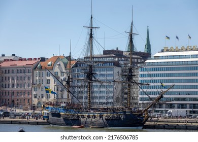 Helsinki, Finland - Jun 25th 2022: Götheborg Of Sweden Is One Of Largest Wooden Sailing Boats Still Operational.