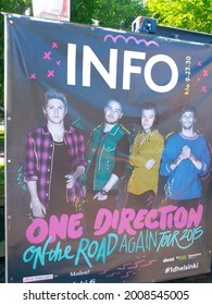 Helsinki, Finland - June 27, 2015: Before The One Direction - On The Road Again Tour 2015 Concert In Olympiastadion; Merch And Fans Near The Stadium; One Direction Or 1D Are An English-Irish Boy Band