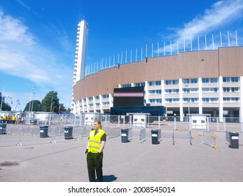 Helsinki, Finland - June 27, 2015: Before The One Direction - On The Road Again Tour 2015 Concert In Olympiastadion; Merch And Fans Near The Stadium; One Direction Or 1D Are An English-Irish Boy Band