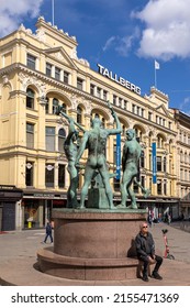 Helsinki, Finland - May 8th 2022: City Of Helsinki Is Mainly Built During Last Two Decades. Buildings Downtown Showcase The Building Style Of Their Era.