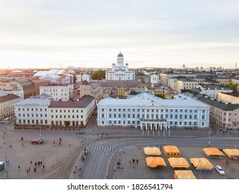 Helsinki Market Square And The Iconic Cathedral