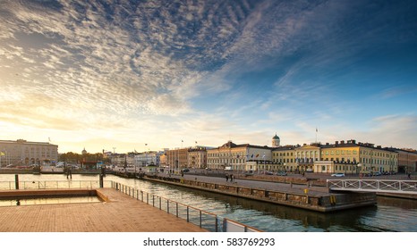 Helsinki Market Square At Sunset