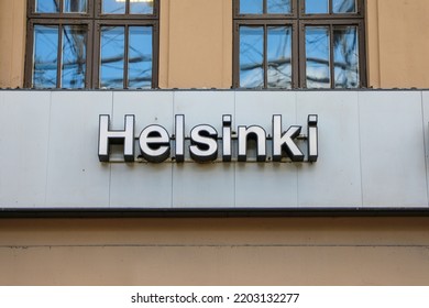 Helsinki Sign In The Central Train Station