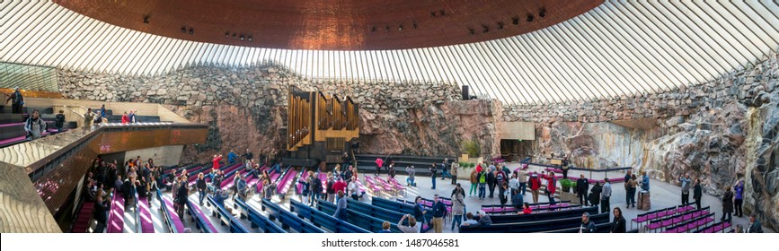 Helsinki/Finland 05.13.2013. 
Temppeliaukio Church Is A Lutheran Church Located In The Töölö District In Helsink