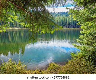 Hemlock Lake Located In The Umpqua National Forest Of Oregon