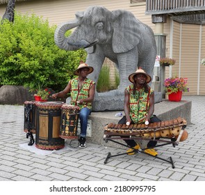 HEMMINGFORD QUEBEC CANADA 07 20 2022: African Musicians Show At The Safari Park 