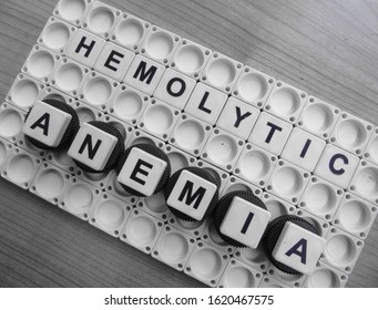 Hemolytic Anemia, Word Cube With Background.