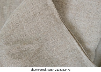 Hemp Fabric. Growing Demand For Natural Fibers. Copy Space.