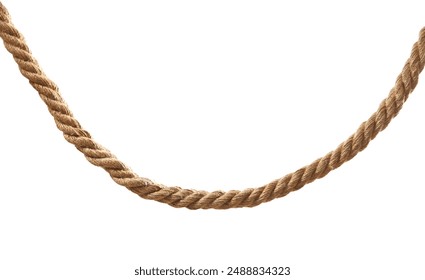 Hemp rope on white background. Organic material