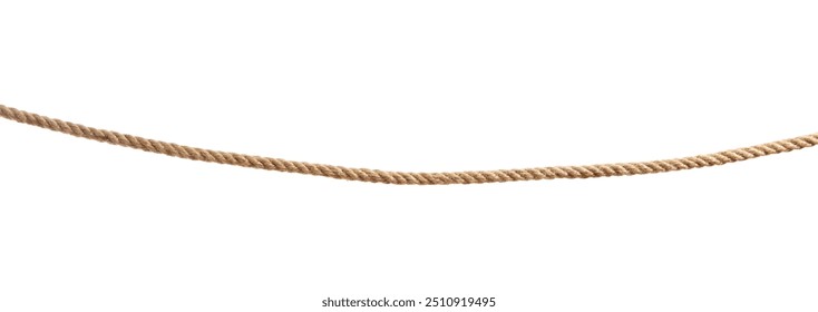 Hemp rope on white background. Organic material