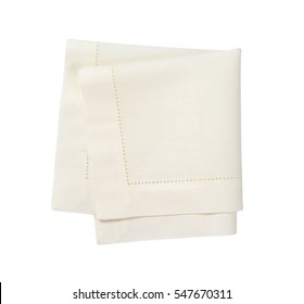 Hemstitched White Linen Dinner Napkin