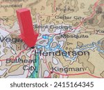 Henderson, Nevada map marked by a red arrow. The City of Henderson is located in Clark County, NV.