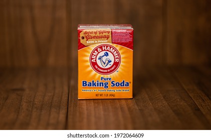 Henderson, Nevada USA - May 11th 2021: Box Of Pure Baking Soda