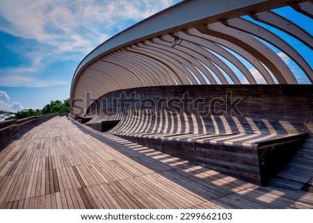 Henderson wave bridge on blue sky background at daytime in Singapore.