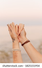 Henna Cones In Female Hands, Mehendi On Hands

