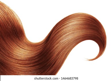 Henna Hair Isolated On White Background. Long Ponytail	