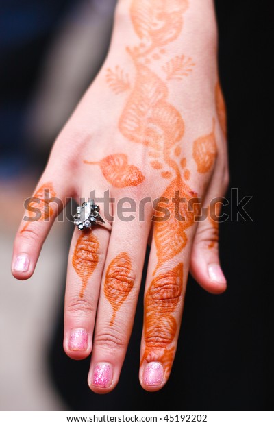 Henna Hand and Diamond\
Ring