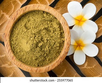 Henna Powder In Coconut Bowl