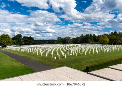 Henri-Chapelle, Belgium - November 17, 2020: American War Cemetery, 1st Infantry Division