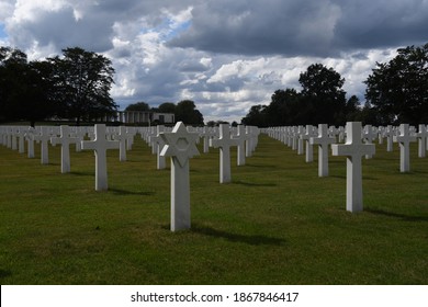 Henri-Chapelle, Belgium - November 17, 2020: American War Cemetery, 1st Infantry Division