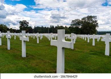 Henri-Chapelle, Belgium - November 17, 2020: American War Cemetery, 1st Infantry Division