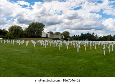 Henri-Chapelle, Belgium - November 17, 2020: American War Cemetery, 1st Infantry Division