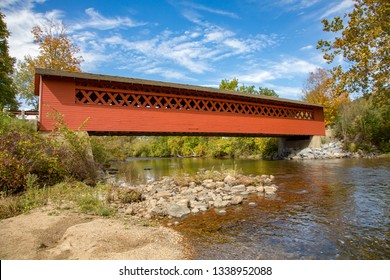 The Henry Covered Bridge Over The Walloomsac River Near LBennington, Vermont