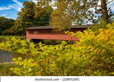 The Henry Covered Bridge Over The Walloomsac River Near LBennington, Vermont