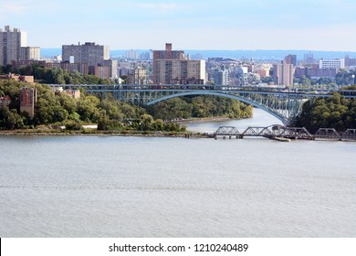 Henry Hudson And Spuyten Duyvil Bridges Spanning Spuyten Duyvil Creek Between The Bronx And Manhattan