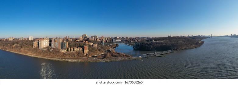 Henry Hudson And Spuyten Duyvil Bridges Spanning Spuyten Duyvil Creek Between The Bronx And Manhattan In New York City.