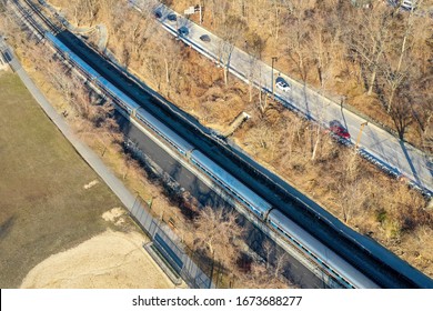 Henry Hudson And Spuyten Duyvil Bridges Spanning Spuyten Duyvil Creek Between The Bronx And Manhattan In New York City.